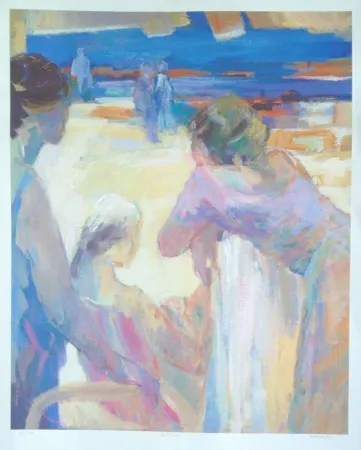 Lithograph Baroni - La plage