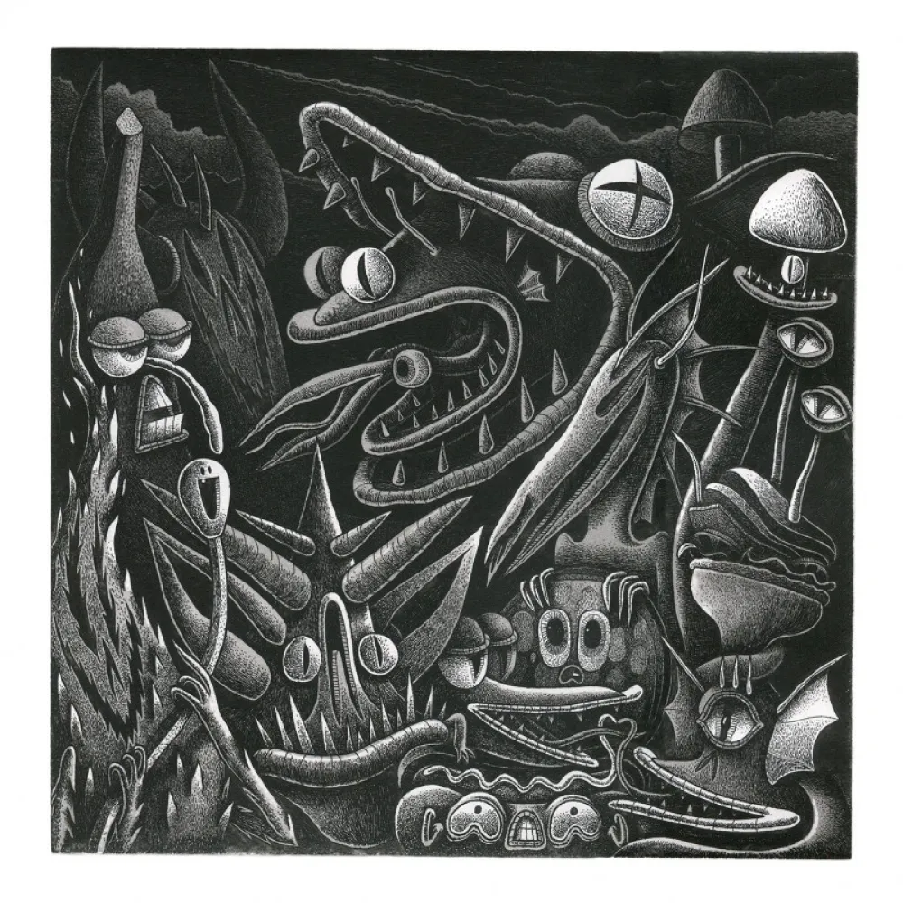 Etching Barrome Forgues - LE SERPENT DES SABLES S'EST TROMPE DE FILM 