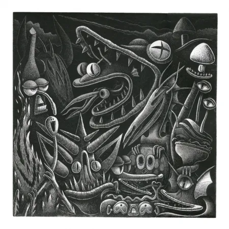 Etching Barrome Forgues - LE SERPENT DES SABLES S'EST TROMPE DE FILM 