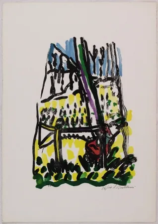 Lithograph Bartolini - Anna nei boschi