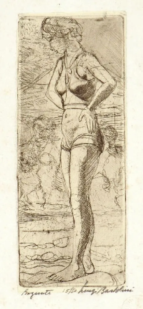 Engraving Bartolini - BAGNANTE