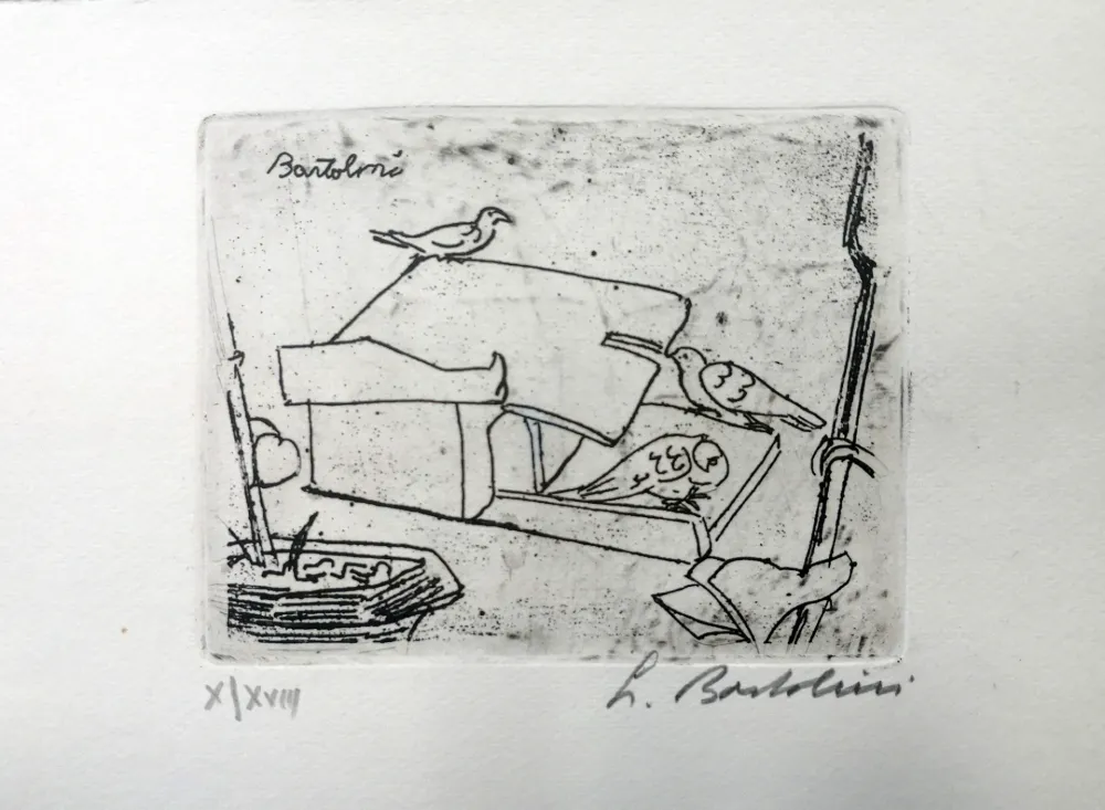 Engraving Bartolini - La casa dei colombi