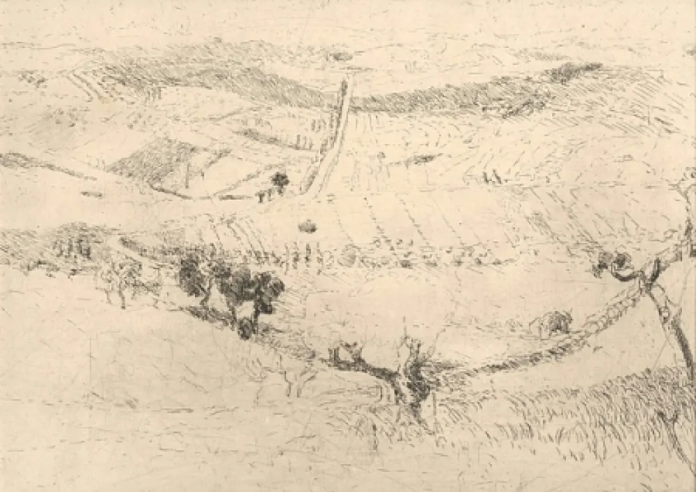 Etching Bartolini - La strada d' Ancona