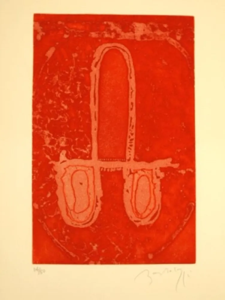 Engraving Bartolozzi - CARRO EN ROJO