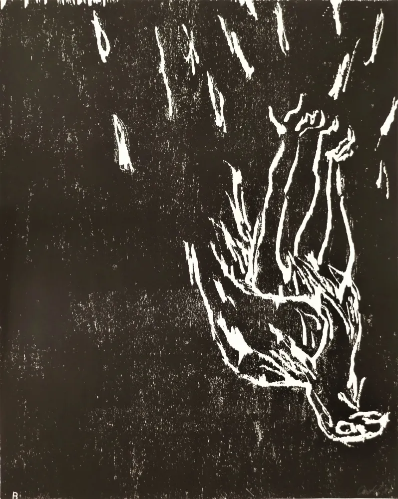Woodcut Baselitz - Adler (Eagle)