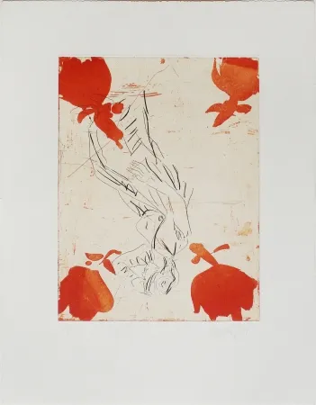 Engraving Baselitz - Melancholie, Vier Rosen