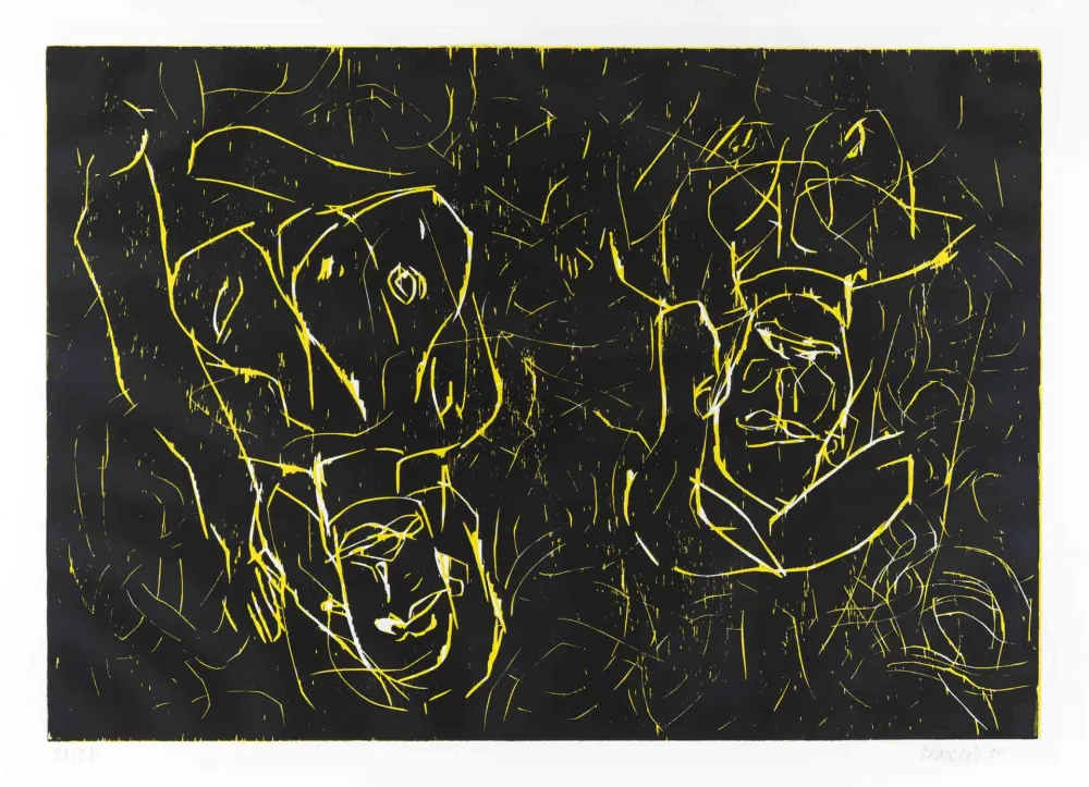 Woodcut Baselitz - Woman and woman