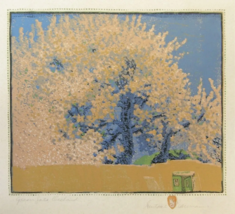 Woodcut Baumann - Green Gate Orchard