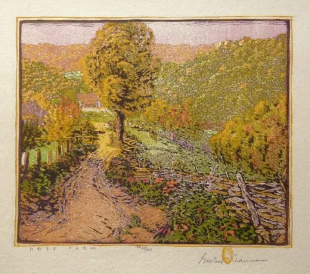 Woodcut Baumann - Rose Farm