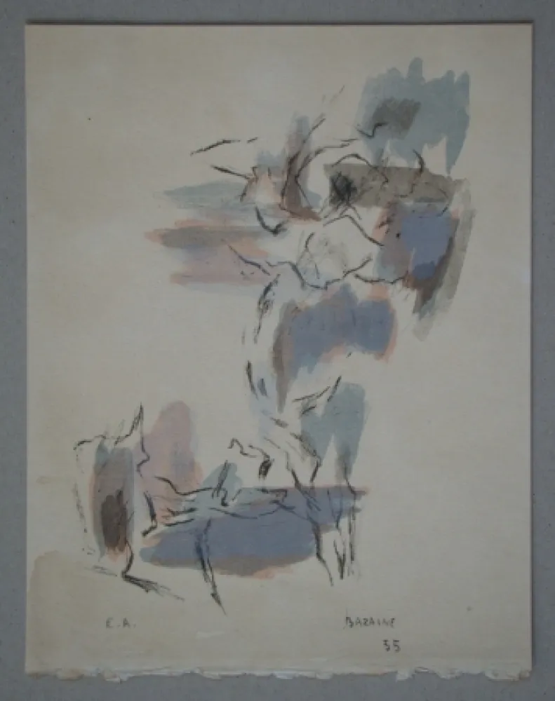 Lithograph Bazaine - Composition