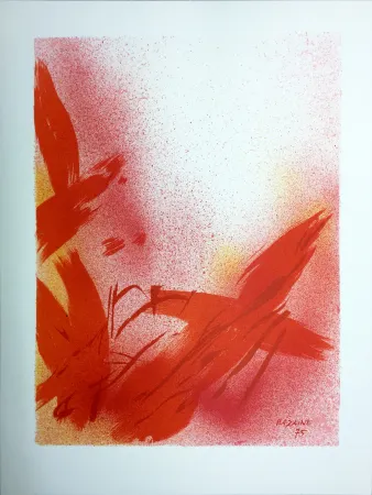 Lithograph Bazaine - MONOGRAPHIE EN ROUGE (1975) sur vélin de Rives.