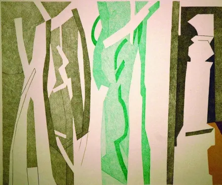 Lithograph Beaudin - Bois