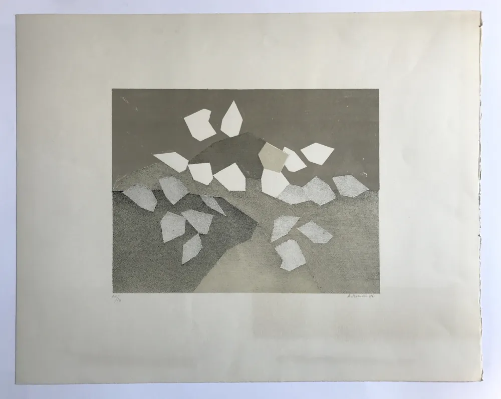 Lithograph Beaudin - Sans titre (Composition à dominante marron et beige)