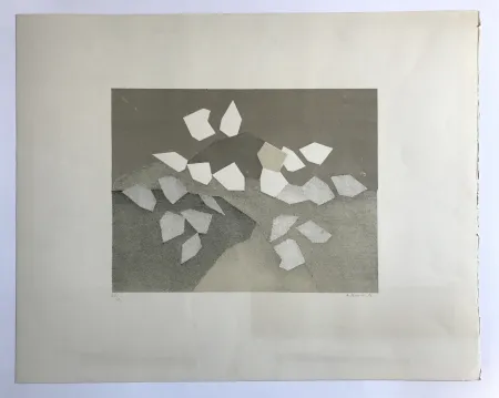 Lithograph Beaudin - Sans titre (Composition à dominante marron et beige)