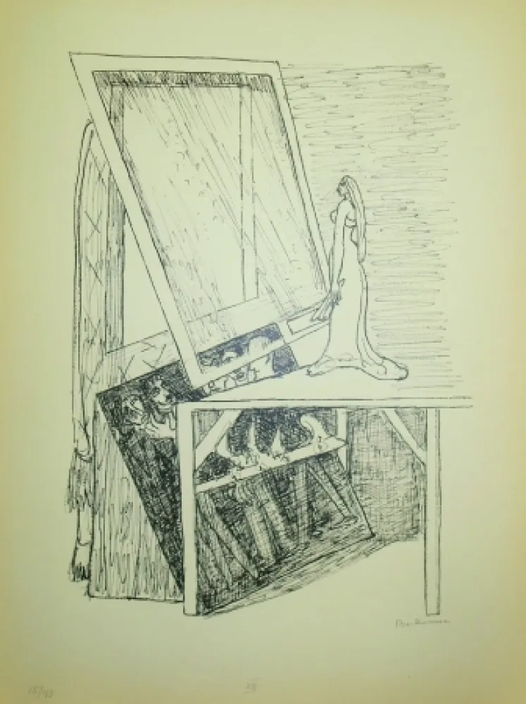 Lithograph Beckmann - Magic Mirror