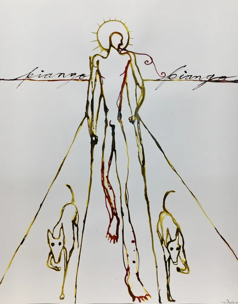 Screenprint Bedia - Piango, Piango