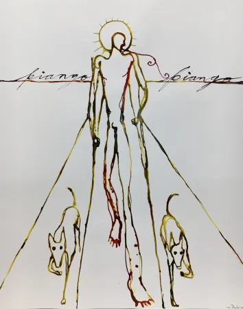 Screenprint Bedia - Piango, Piango