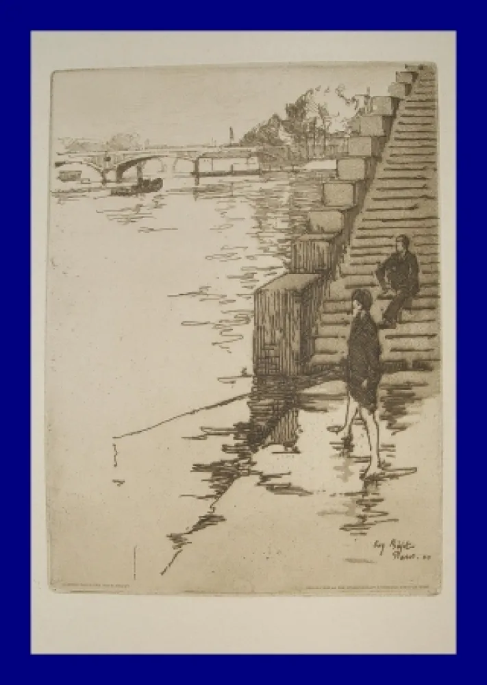 Etching And Aquatint Bejot - L'escalier