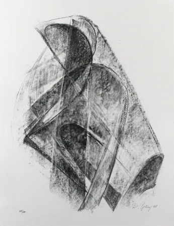 Lithograph Belling - Entwurf für eine Plastik