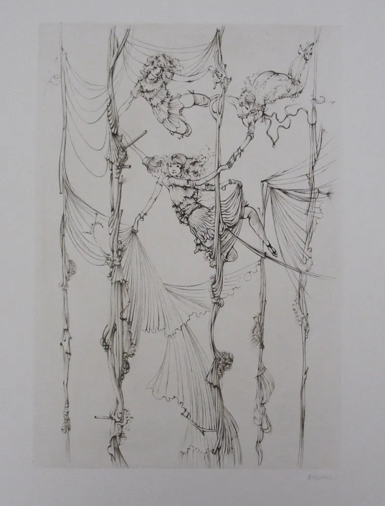 Etching And Aquatint Bellmer - Acrobates