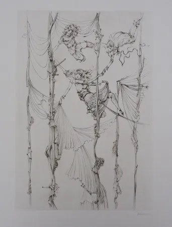 Etching And Aquatint Bellmer - Acrobates