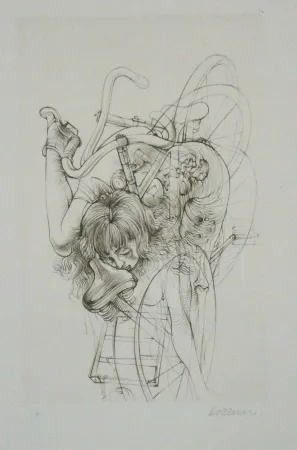 Etching And Aquatint Bellmer - Bicyclette