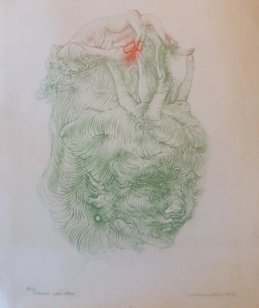 Lithograph Bellmer - CHAPEAU MAIN