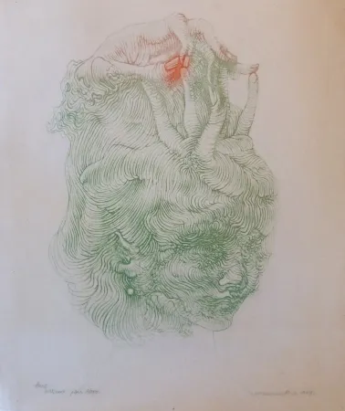 Lithograph Bellmer - CHAPEAU MAIN