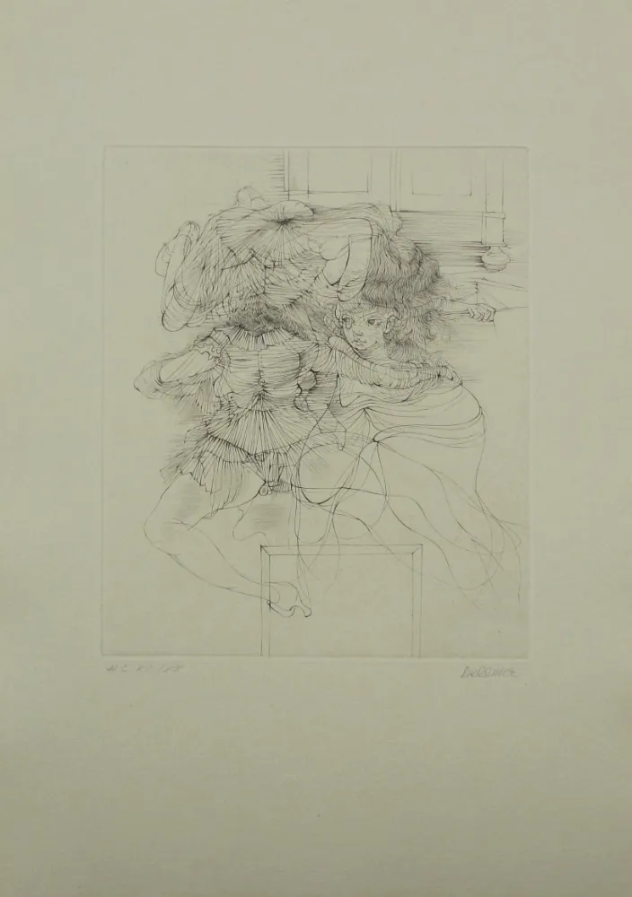 Drypoint Bellmer - Deux jeunes filles