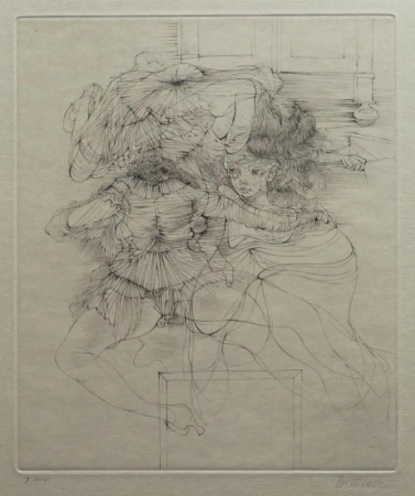 Drypoint Bellmer - Deux jeunes filles