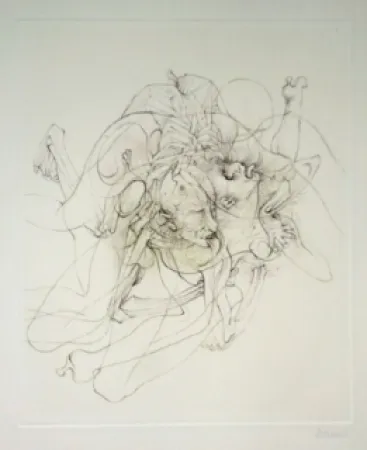 Etching Bellmer - Dialogue entre un prêtre et un moribond