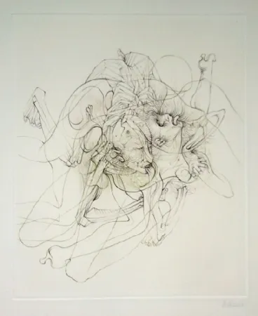 Etching And Aquatint Bellmer - Dialogue entre un prêtre et un moribond