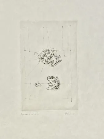 No Technical Bellmer -  Eau-forte Couple, circa 1971 - Epreuve d'artiste sur papier de soie