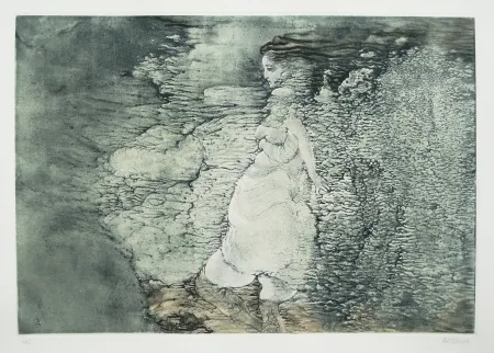 Etching Bellmer - Entre deux eaux