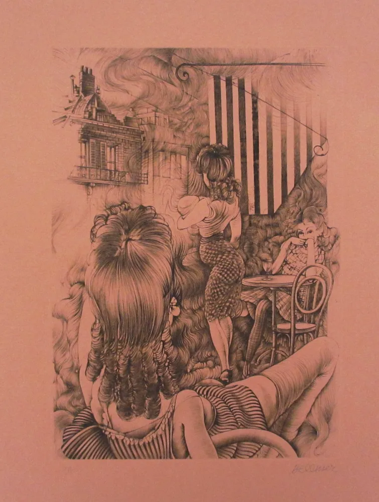 Etching And Aquatint Bellmer - Incendie à Marseille