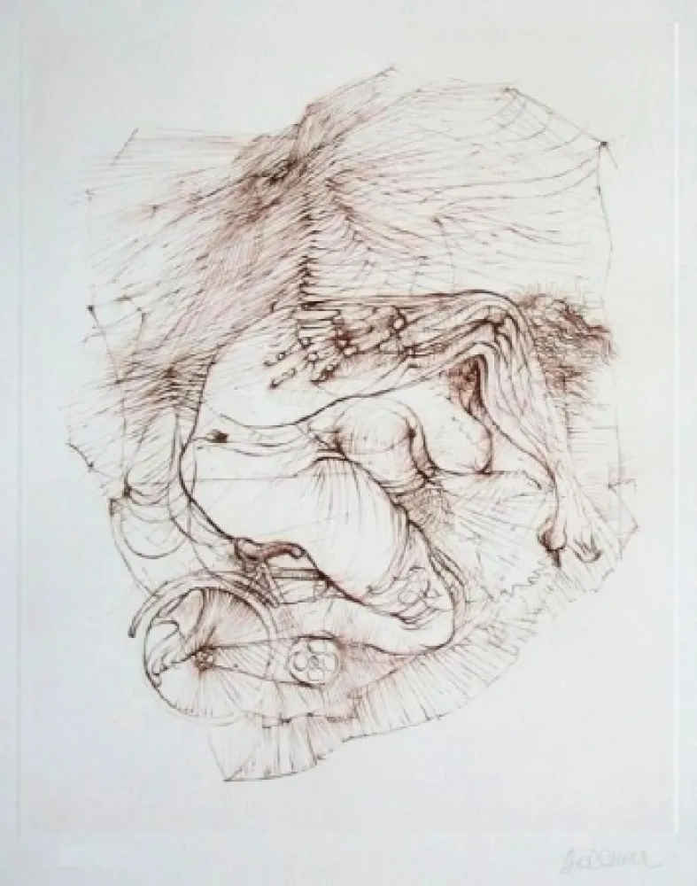 Drypoint Bellmer - La bicyclette