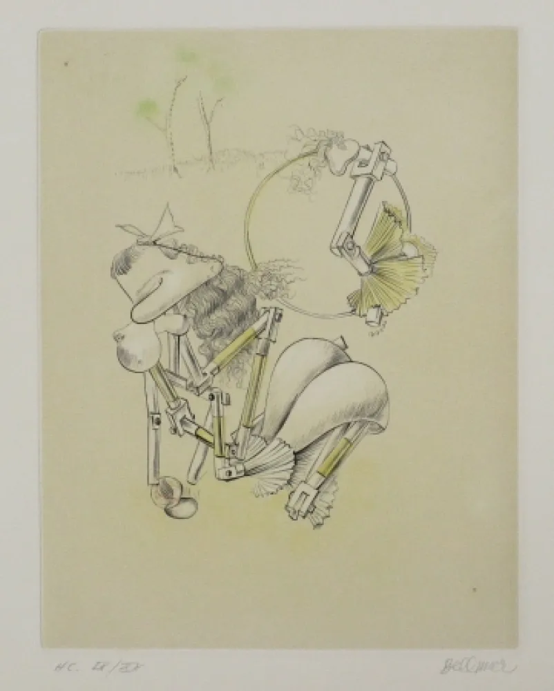 Etching And Aquatint Bellmer - La Mitrailleuse