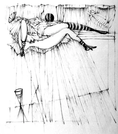 Engraving Bellmer - La toupies