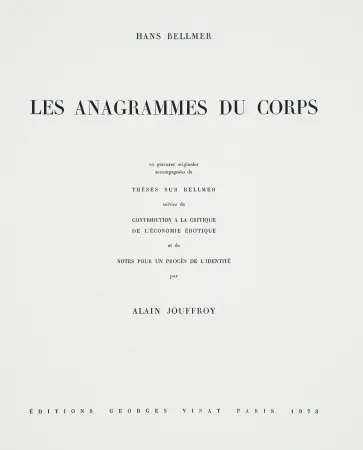 Illustrated Book Bellmer - Les Anagrammes du corps