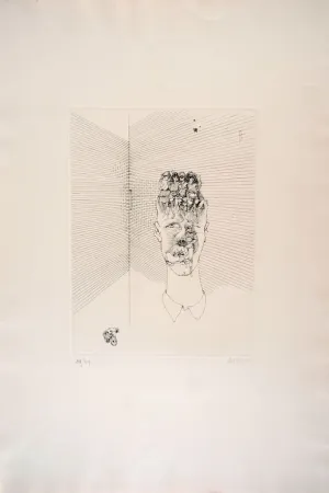Drypoint Bellmer - Les yeux bleus