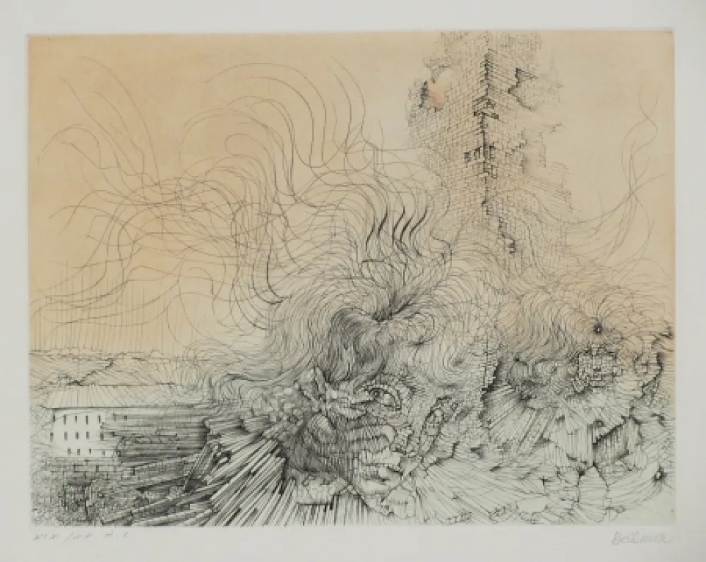 Etching And Aquatint Bellmer - L'incendie