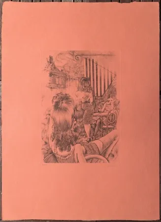 Engraving Bellmer - L'incendie