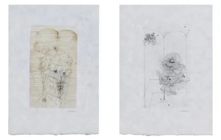 Etching Bellmer - MODE D'EMPLOI. Suite des 7 gravures signées sur Japon nacré (1967)