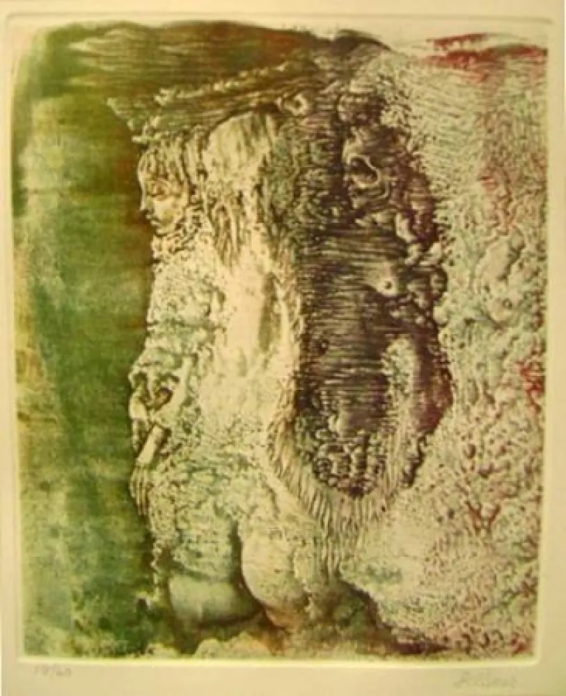 Etching Bellmer - Petite fille et la mort