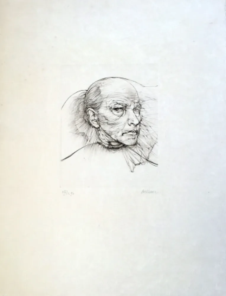 Drypoint Bellmer - Selfportrait