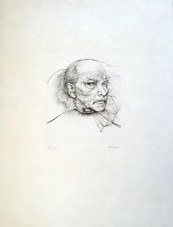 Drypoint Bellmer - Selfportrait