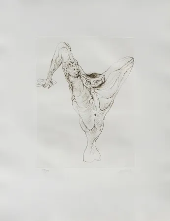 Aquatint Bellmer - Sexe oiseau