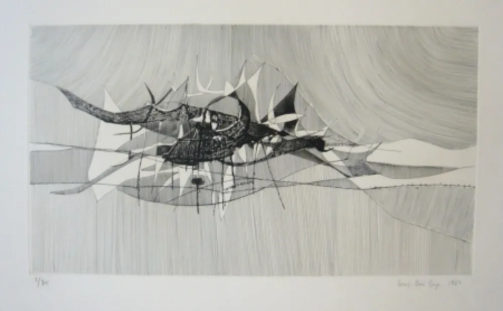 Etching Berge - Impression marine