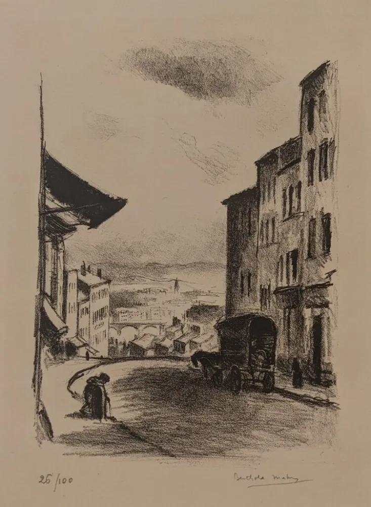 Lithograph Berthold-Mahn - Paysage