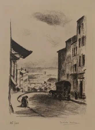 Lithograph Berthold-Mahn - Paysage